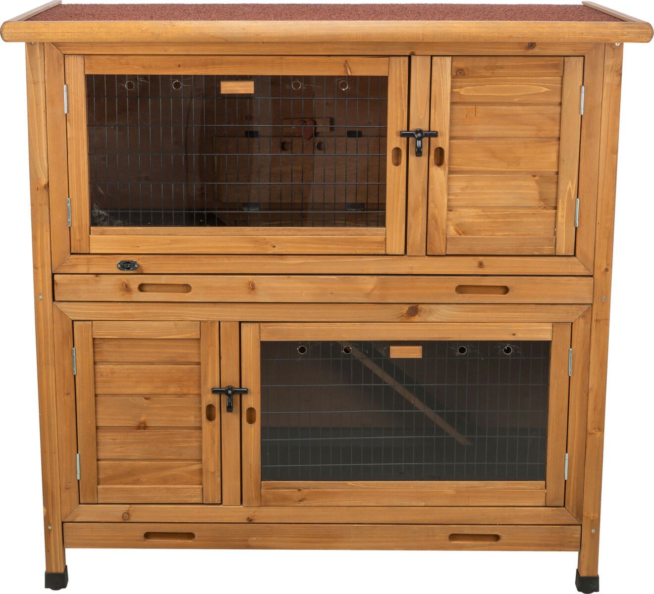 Kleintierstall mit Wärmedämmung, 2-stöckig, 116 × 113 × 65 cm, dunkelbraun