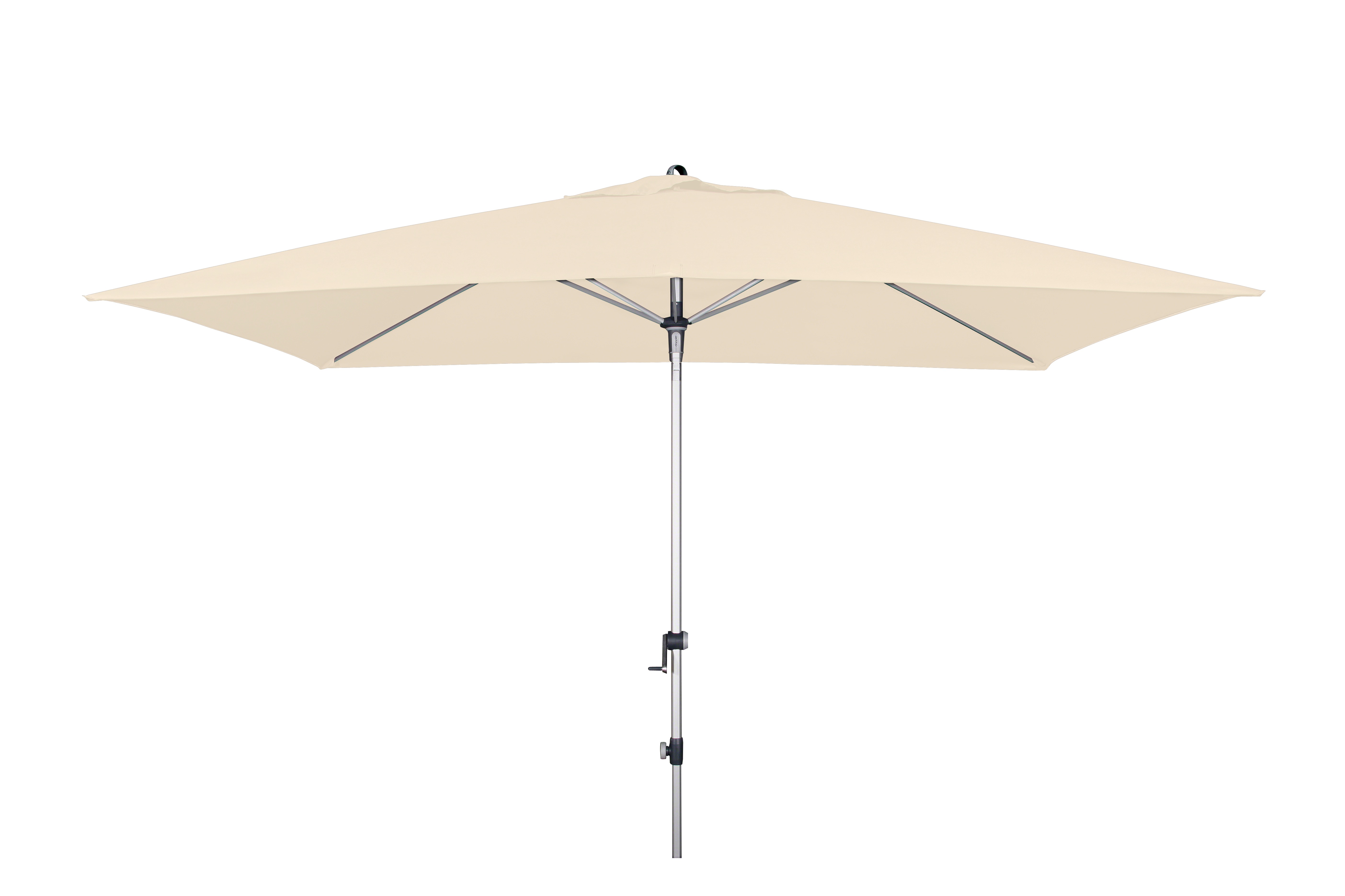 doppler Mittelmastschirm EXPERT 300 x 200 Auto-Tilt, Aluminium Silber / 100 % Polyester 180 g/m² Natur