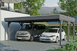 Skan Holz Grunewald - Flachdach Carport aus Leimholz Breite 622 cm