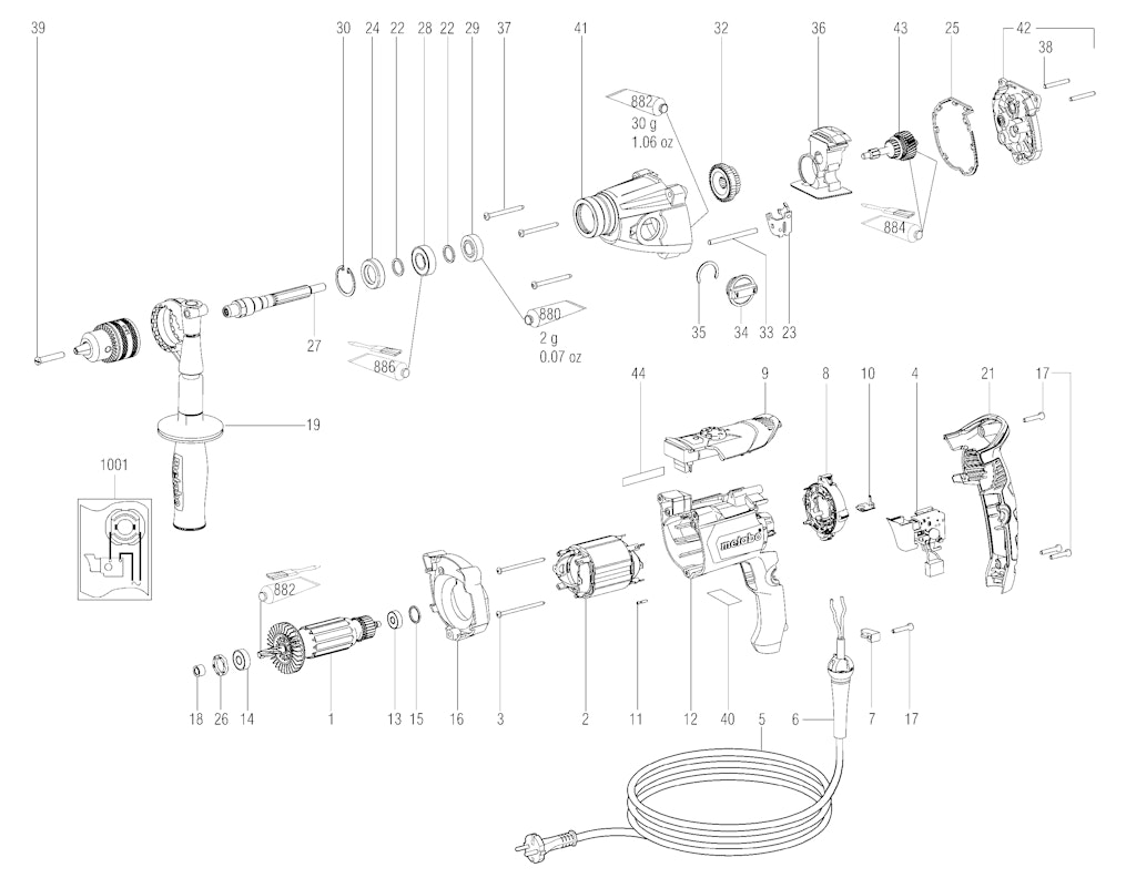 Explosionszeichnung Ersatzteile