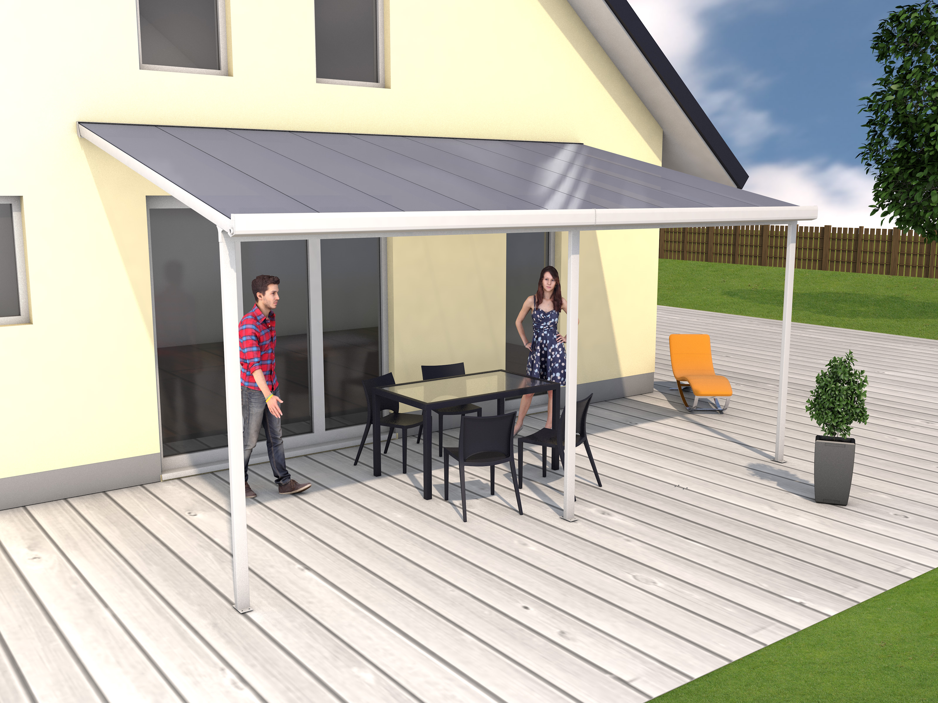 Gutta Terrassendachsystem Typ C weiß