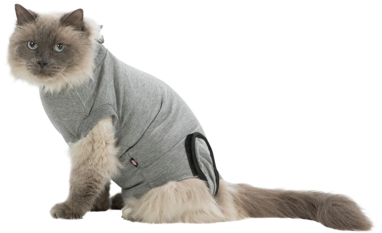 TRIXIE OP-Body für Katzen S–M 32–36 Centimeter grau