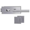 Vorschaubild Griffwerk PURISTO 1.0 -Edelstahl matt Ganzglastürbeschlagset -3-teiliger Bandsatz -mit Griff LUCIA PROF EM -PZ