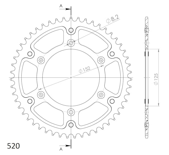 Supersprox Stealth-Kettenrad 520 50Z (Gold)