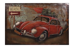 3D Metallbild Auto mit Gepäck 120 x 80 cm, Stahlblech