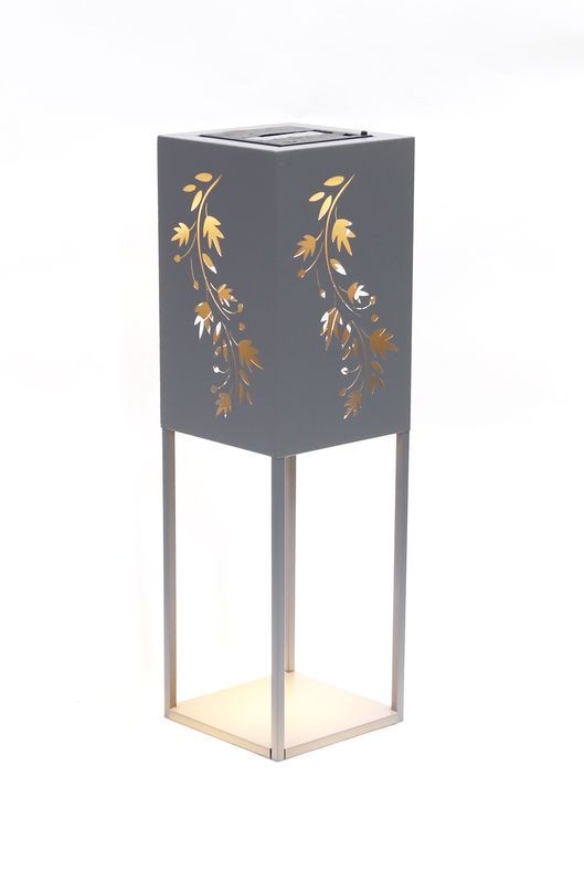 Garden Pleasure Dekosäule ZAYN mit Solar-LED, Stahl Grau