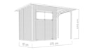 Bertilo Gartenhaus Pent Modern 2 Plus inkl. Anbaudach - 18 mm