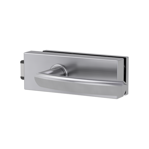 Griffwerk Jette PURISTO S -Edelstahl matt Ganzglastürbeschlagset -3-teiliger Bandsatz -mit Griff JETTE CRYSTAL -EM -UV