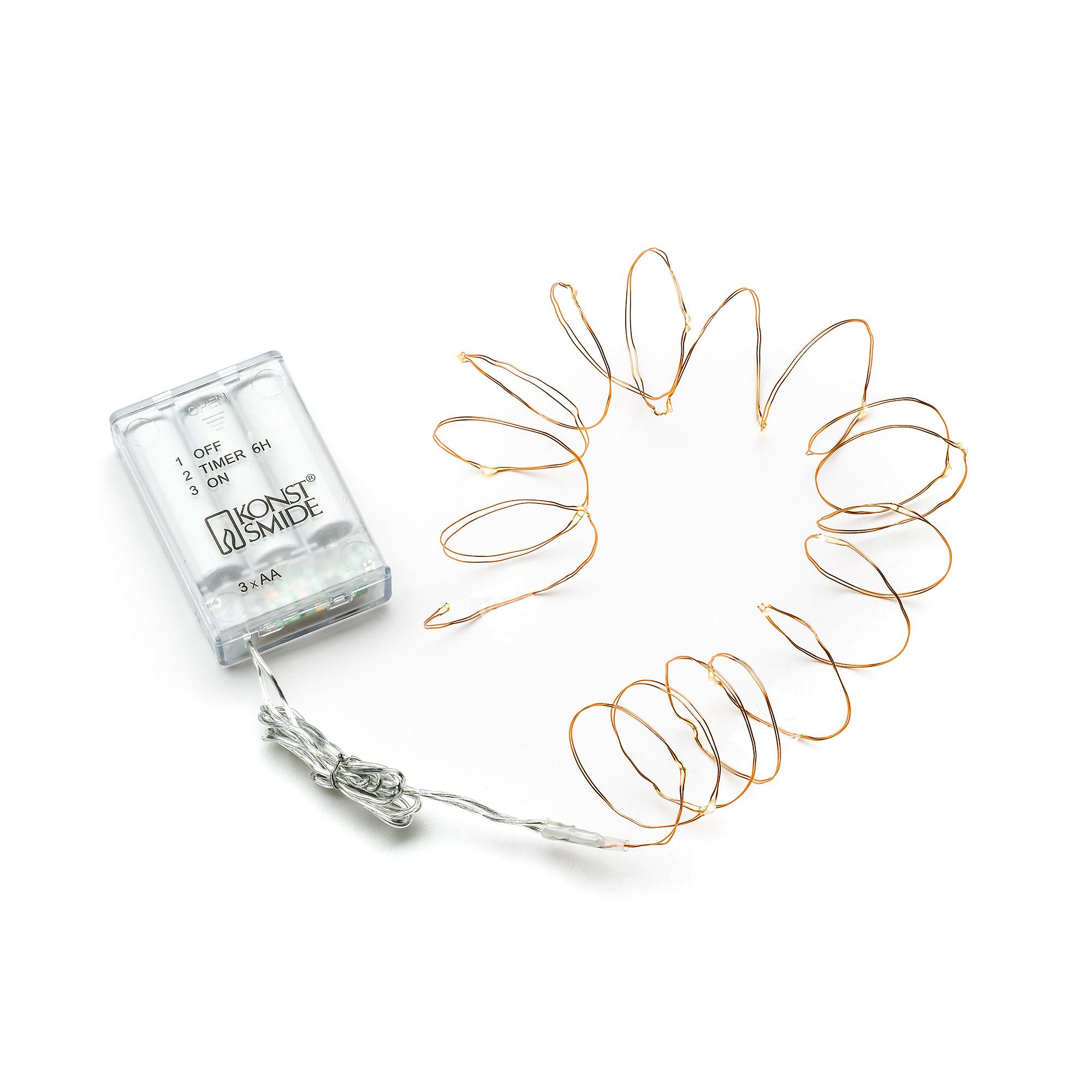 Konstsmide Weihnachtsbeleuchtung  Micro LED Lichterkette 20 warmweiße Dioden GL240