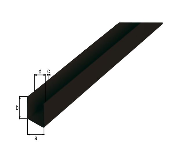 Alberts® U-Profil, Kunststoff, versch. Größen-1 m-Schwarz-18 x 10 mm