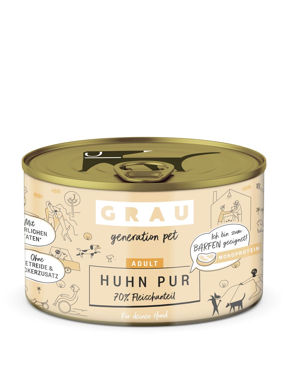 grau Hund 200 Gramm Hundenassfutter