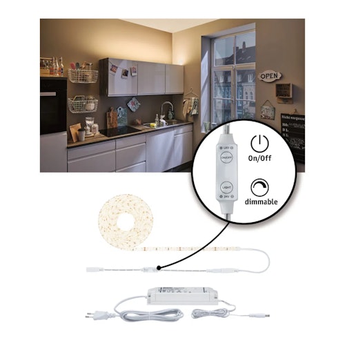 Paulmann SimpLED Power LED Strip Warmweiß inkl. Dimm/Switch Komplettset 5m