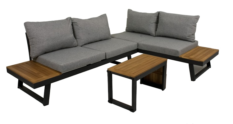Garden Pleasure Lounge Set FELICE, Aluminium / Akazie / Kissen 100 % Polyester