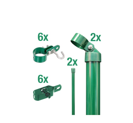 Alberts® Zauneck-Set Maschendrahtzaun,z.Einbet.,grün,Zaunhöhe:1000mm 601409