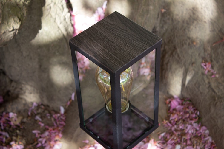 ECO-LIGHT Außenwandleuchte Karo Aluminium / Holz (4100112)