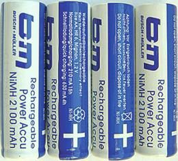 Busch + Müller Akkubatterie Mignon 2100 mAh blau,weiß