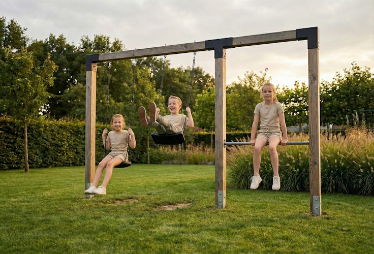 EXIT Linea Robust 110 Holz-Doppel-Schaukel mit Reckstange