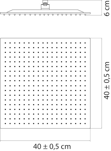 Sanitop KOPFBRAUSE OFFERTIO 40X40CM ECKIG CHROM