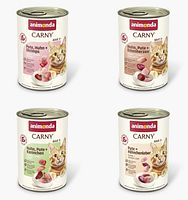 animonda Carny Adult 24 x 400g Mixpaket (Huhn&Shrimps,Huhn&Ente,Huhn&Kaninchen,Pute&Huhn) Katzennassfutter