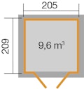 Vorschaubild Weka Gartenhaus 265 mit Oberlichtern - 21 mm