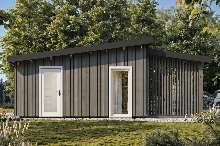 Wolff Finnhaus Gartenhaus Ferienhaus Verwall 41 - 68/88 mm