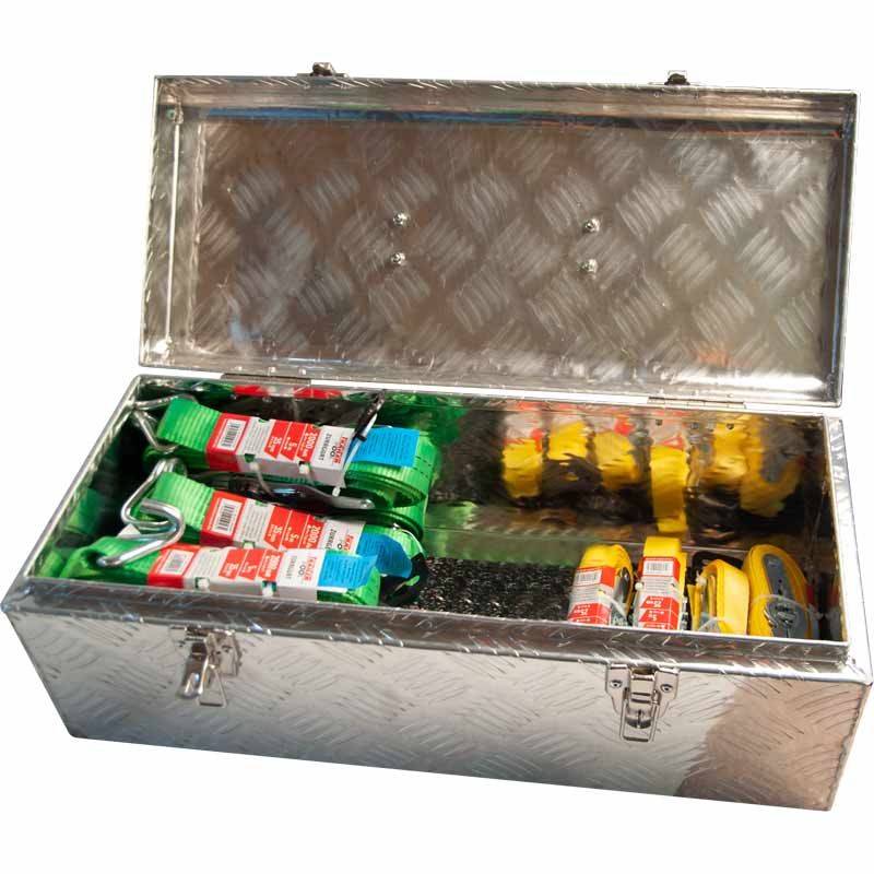Frielitz Zurrgurt-Kofferset, mit Alu-Werkzeugbox