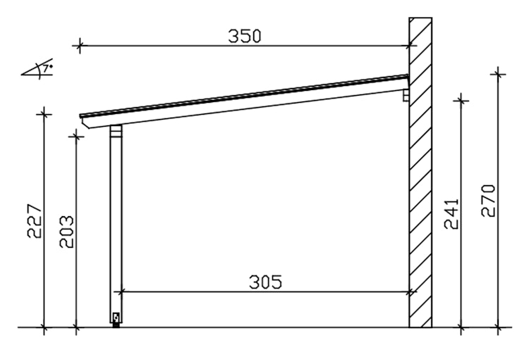 Skan Holz Terrassenüberdachung Bormio - Leimholz Aktionsangebot mit Dachplatten in bronze
