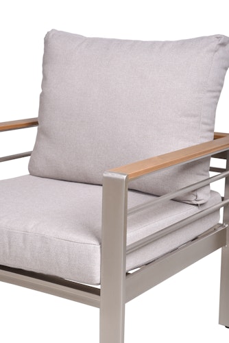 Garden Pleasure Lounge-Set FLORENCE, Aluminium Champagner / Nonwood / Kissen 100 % Polyester Beige