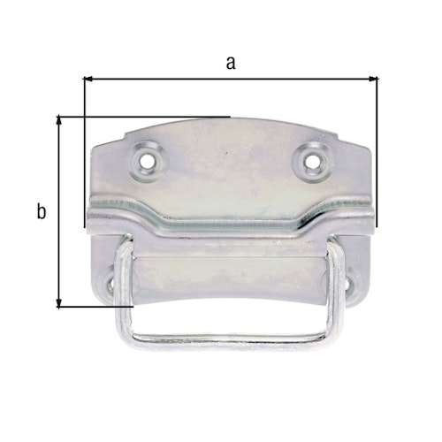 Alberts® Kistengriff, galvanisch verzinkt dickschichtpassiviert, Platte BxH 120x85 mm, Tiefe 12 mm 347536