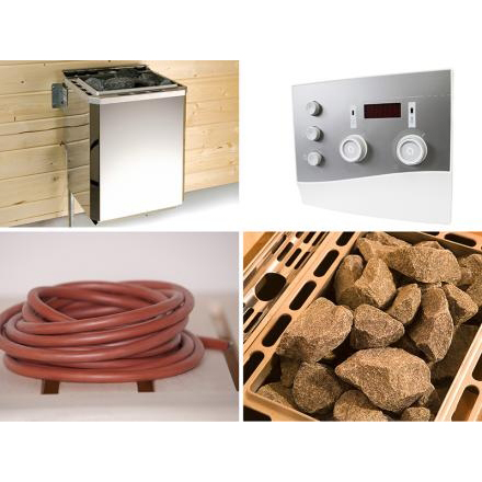 Weka Technikpaket 2 inkl. 9 kW BioAktiv Ofen, Saunasteine, Anschlusskabel und Steuergerät für Saunahaus Naantali/Kuopio/...