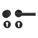 Vorschaubild Griffwerk Wechselgarnitur LUCIA PROF Schraubtechnik FS Rosetten rund Knopf R2 38-50mm Graphitschwarz R