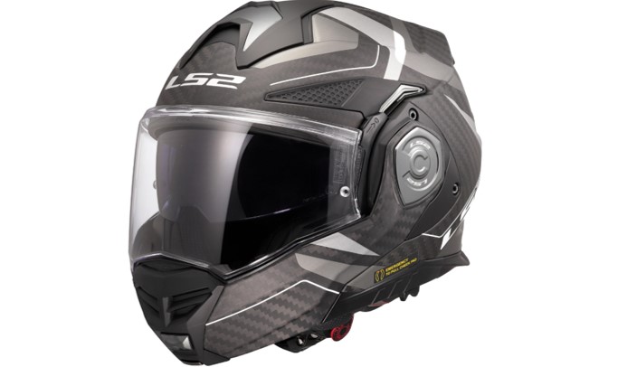 LS2 Klapphelm FF901 Advant X Carbon XS Schwarz / Silber / Grau Horizon
