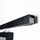 Vorschaubild Flexo Loft-Schiebetür-Komplettset schwarz mit Schiebetürbeschlag und Loft-Türblatt in Klarglas oder Milchglas