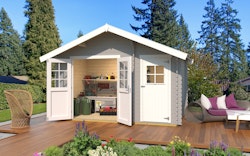 Weka Gartenhaus 253 hellgrau/weiß - 28 mm