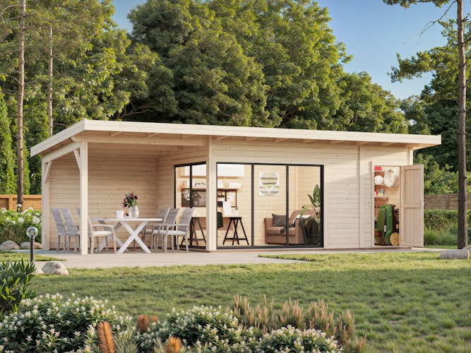 Palmako Gartenhaus Andrea 15,2 + 7,9 m² Slide - 44 mm