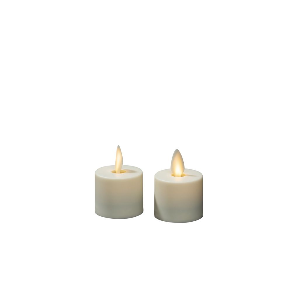 Konstsmide Weihnachtsbeleuchtung  LED Teelicht 3D Flamme cremeweiß 2 teile