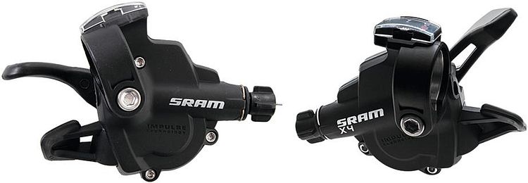 SRAM Daumenschalthebel X-4 8-/3-fach Set schwarz