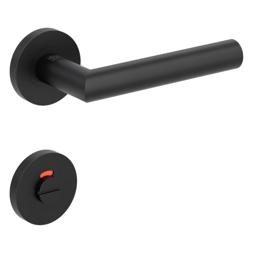 Griffwerk LUCIA PROFESSIONAL PVD+ Schraubtechnik GK3 Rosetten rund WC rot/weiß Graphitschwarz PVD+