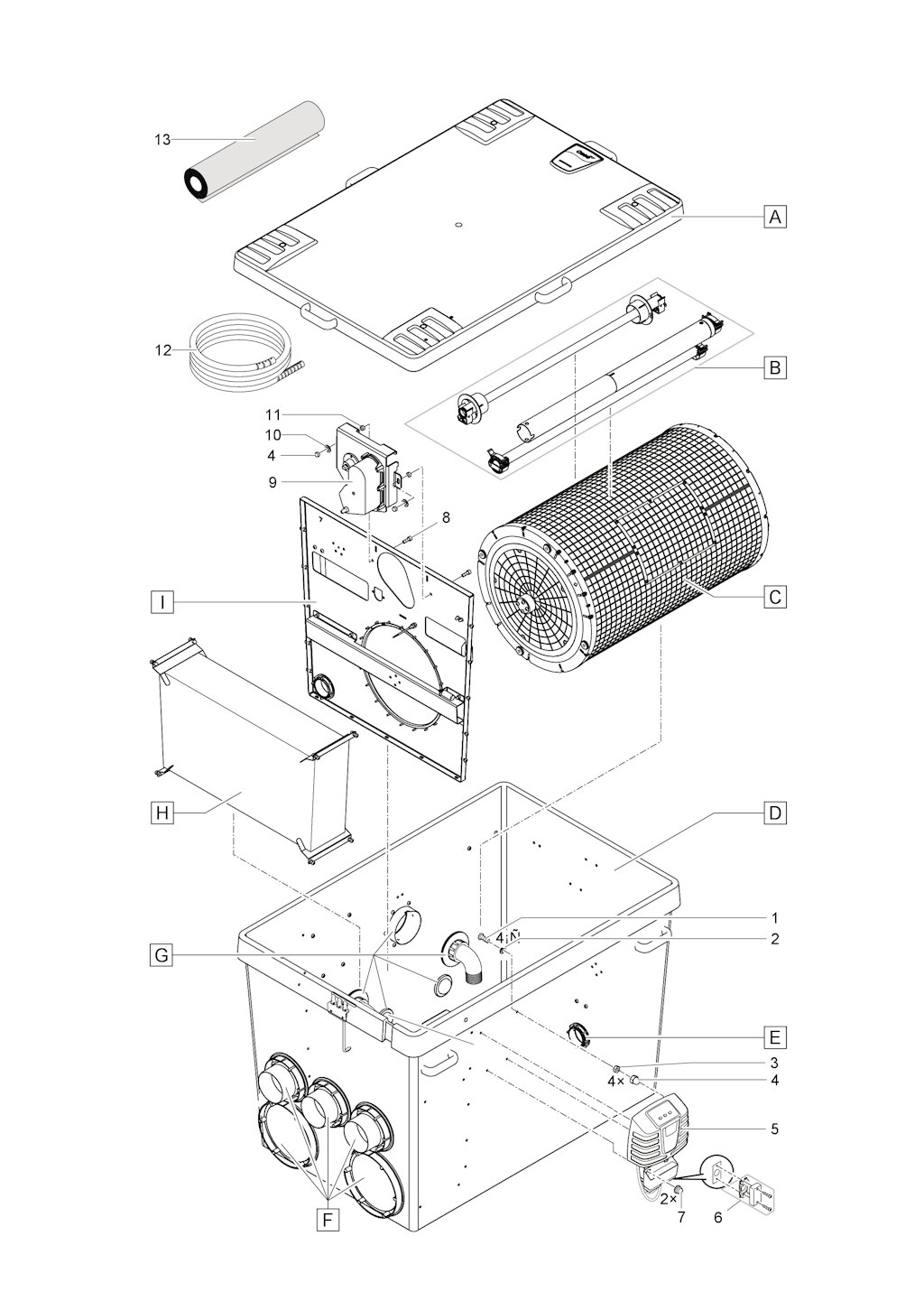 Explosionszeichnung Ersatzteile