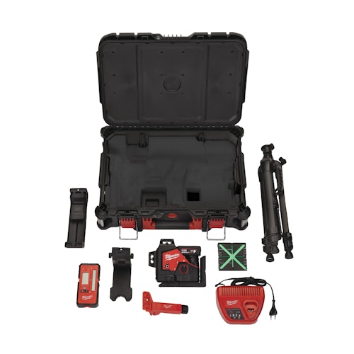 Milwaukee M12™ Akku-Kreuzlinienlaser 3 x 360° Kit M123PLKIT-401P  4933478960