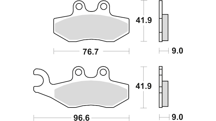 TRW Bremsbelag Typ EC Organisch mit ABE, Bremsbelag "MCB 744" Satz