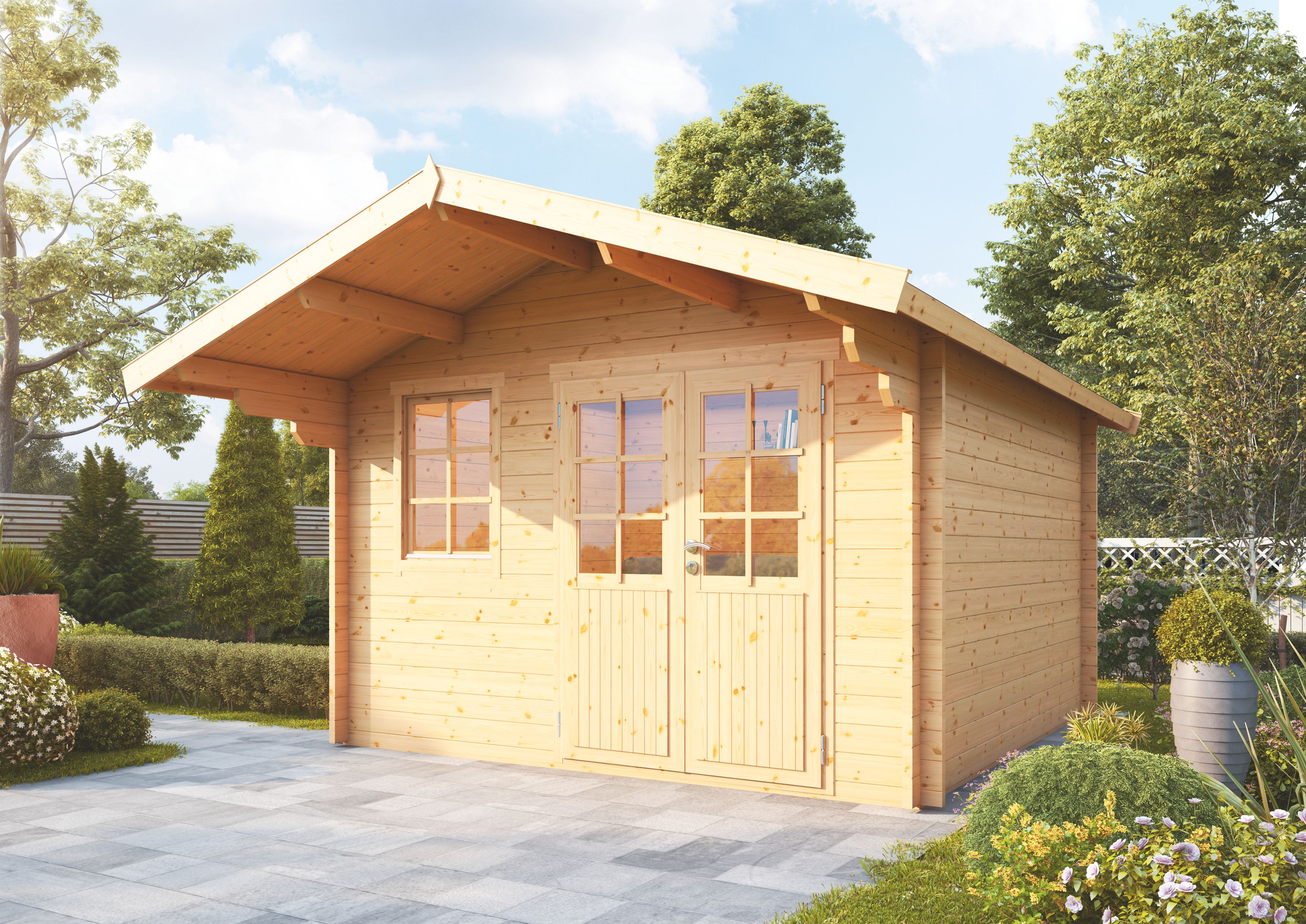 Wolff Finnhaus Blockbohlenhaus Lisa 44-A/B/C XL isolierverglast