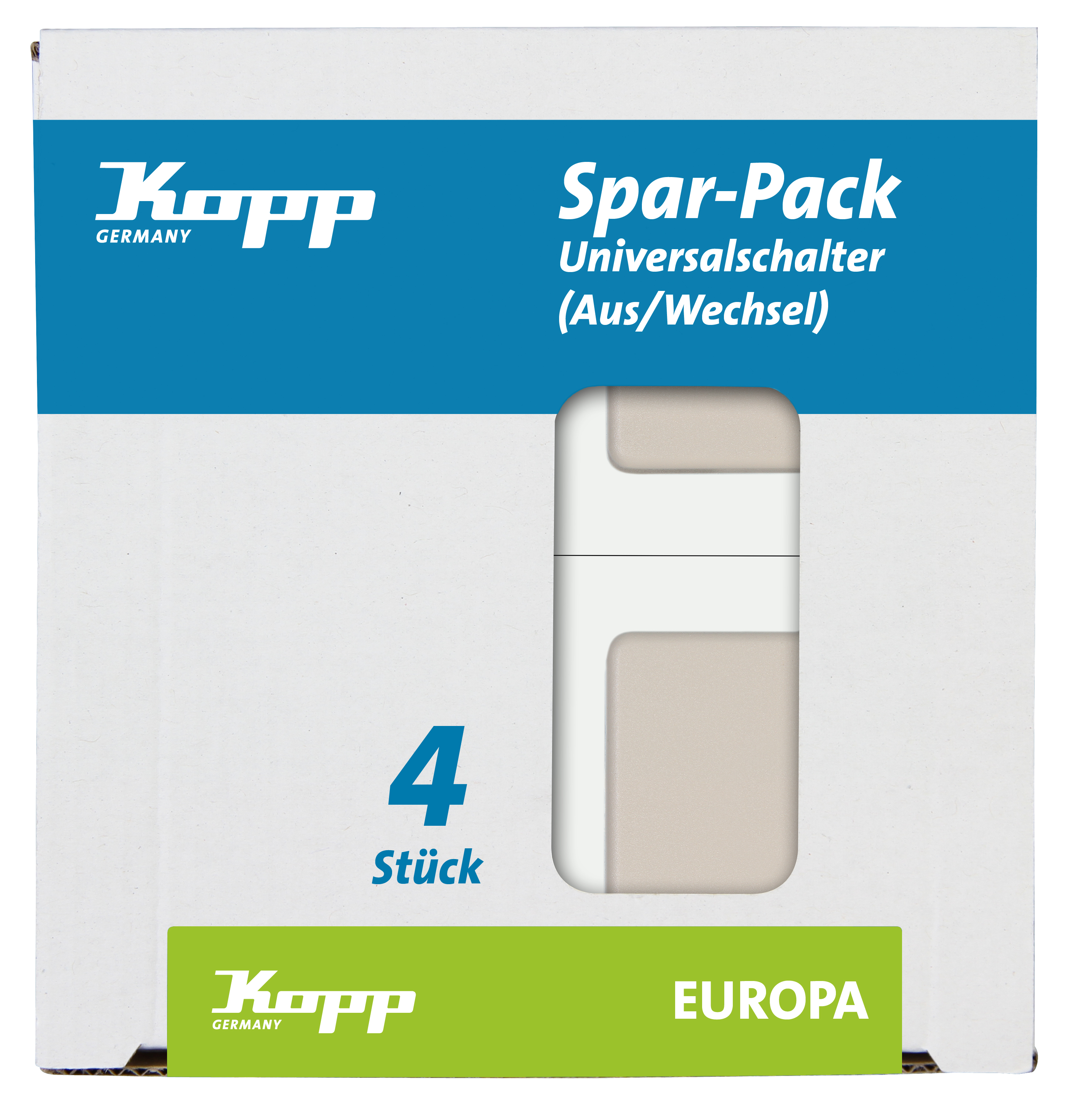 Kopp Universalschalter EUROPA creme-weiß Profi-Pack