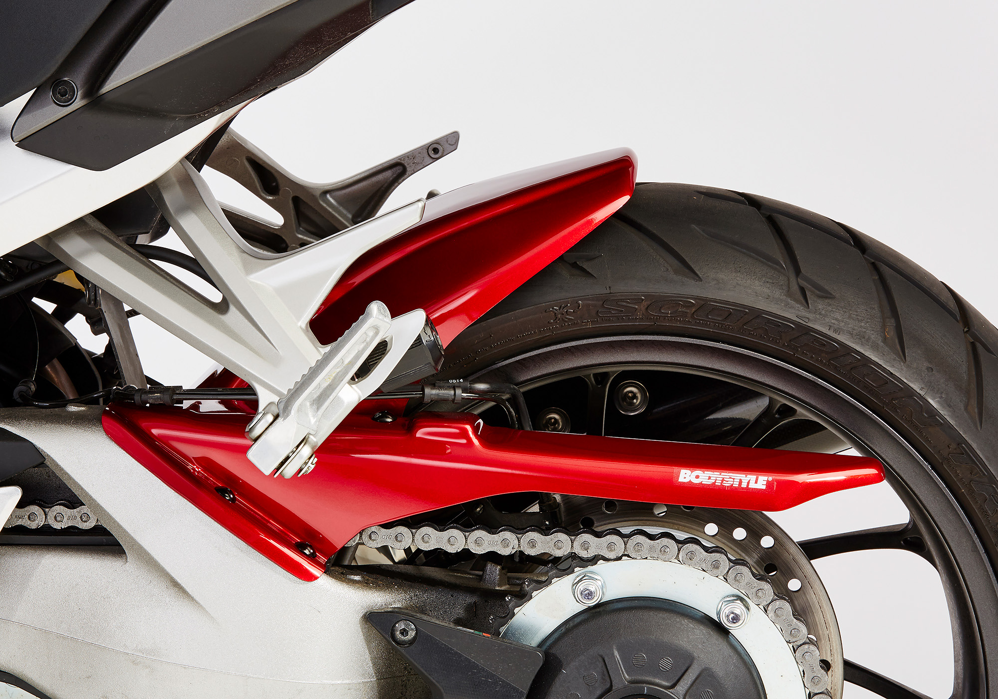 BODYSTYLE Sportsline Hinterradabdeckung mit Alu-Kettenschutz ABS Kunststoff unlackiert für HONDA VFR800F, VFR800X Crossr...