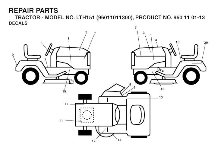 Husqvarna Gartentraktoren LTH151, 96011011300, 2006-01