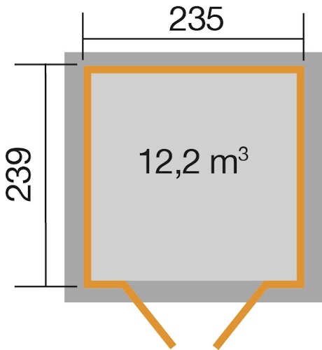 Weka Gartenhaus 264 mit Oberlichtern - 21 mm