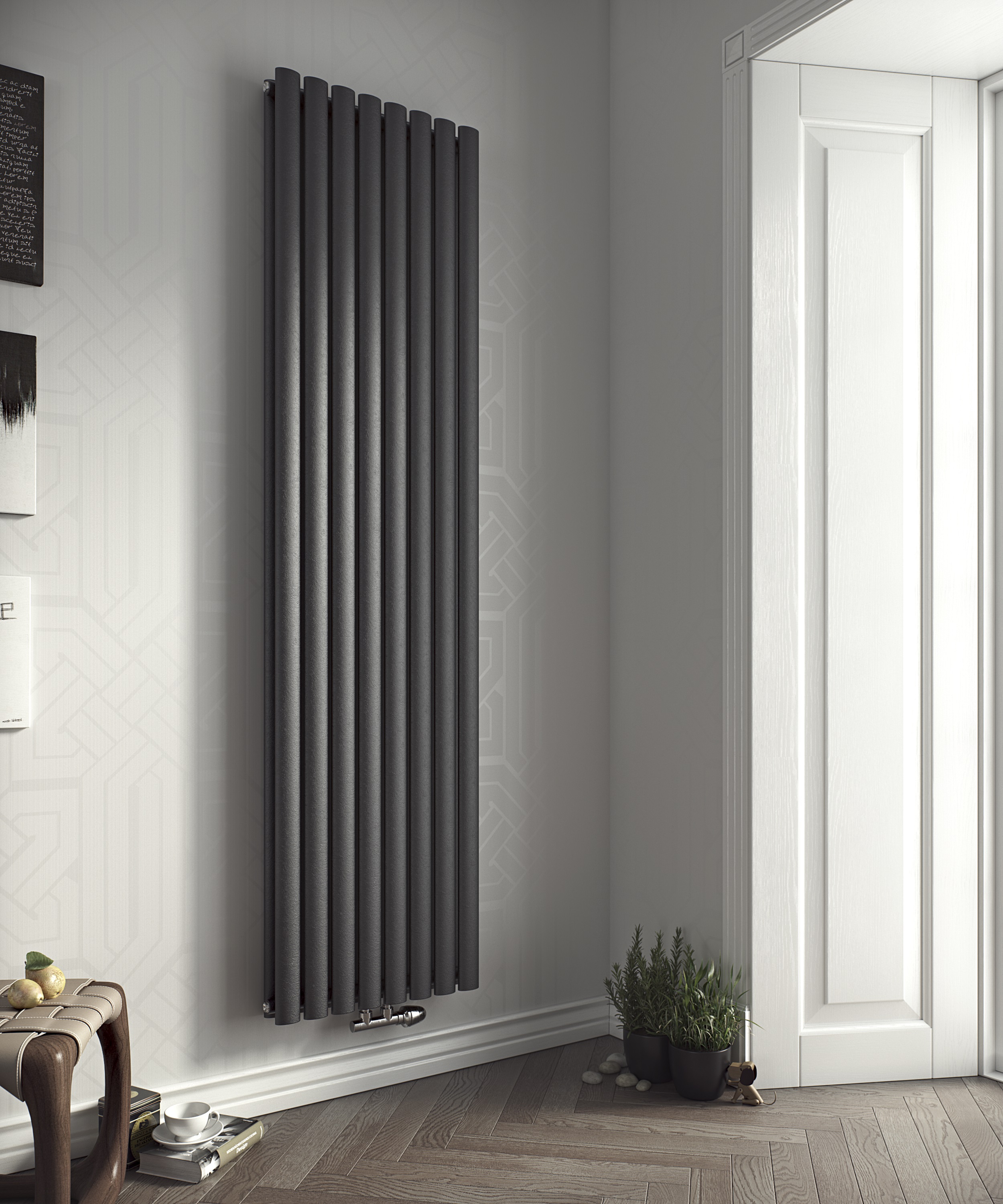 Thumbnail - Ximax Raumheizkörper FORTUNA Duplex H: 1800 mm B: 236 mm T: 80 mm anthrazit RAL 7016 mit MA