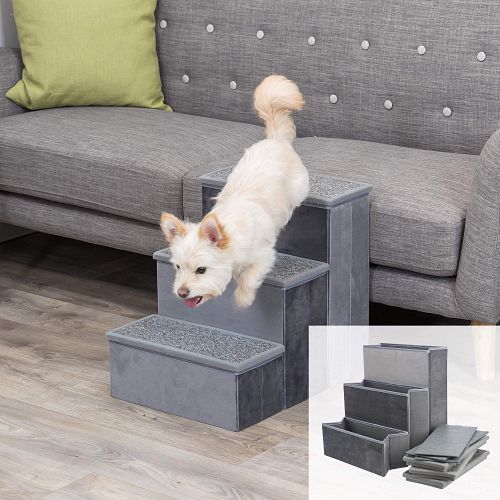 TRIXIE Treppe mit Stauraum, 34 × 45 × 50 cm, grau
