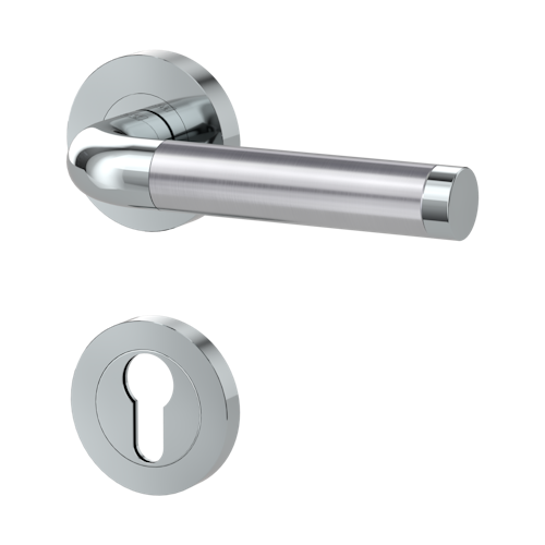 Griffwerk SIMONA Schraubtechnik GK4 -Chrom/Edelstahl Rosettengarnitur -Schraubt. -PZ -TS 40-45mm