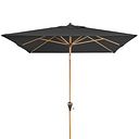 Vorschaubild doppler Mittelmastschirm ALU WOOD 300 x 200 Auto-Tilt, Aluminium Esche-Optik / 100 % Polyester 180 g/m²